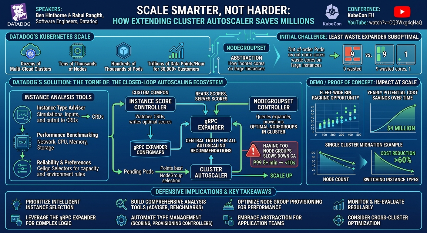 Visual summary for Scale Smarter Not Harder: How Extending Cluster Autoscaler Saves Mi... Rahul Rangith & Ben Hinthorne by Rahul Rangith, Ben Hinthorne