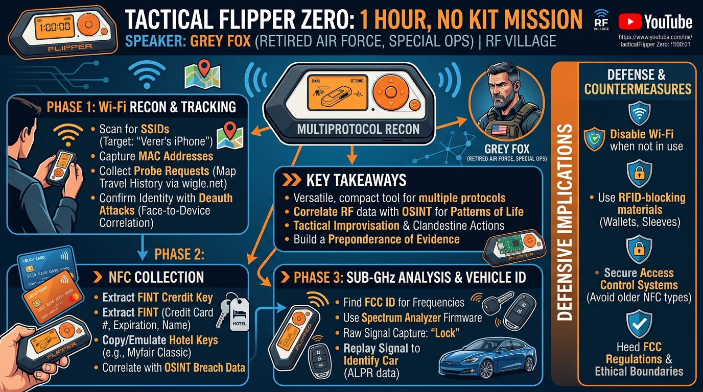 Visual summary for Tactical Flipper Zero You Have 1 Hour and No Other Equipment by Grey Fox