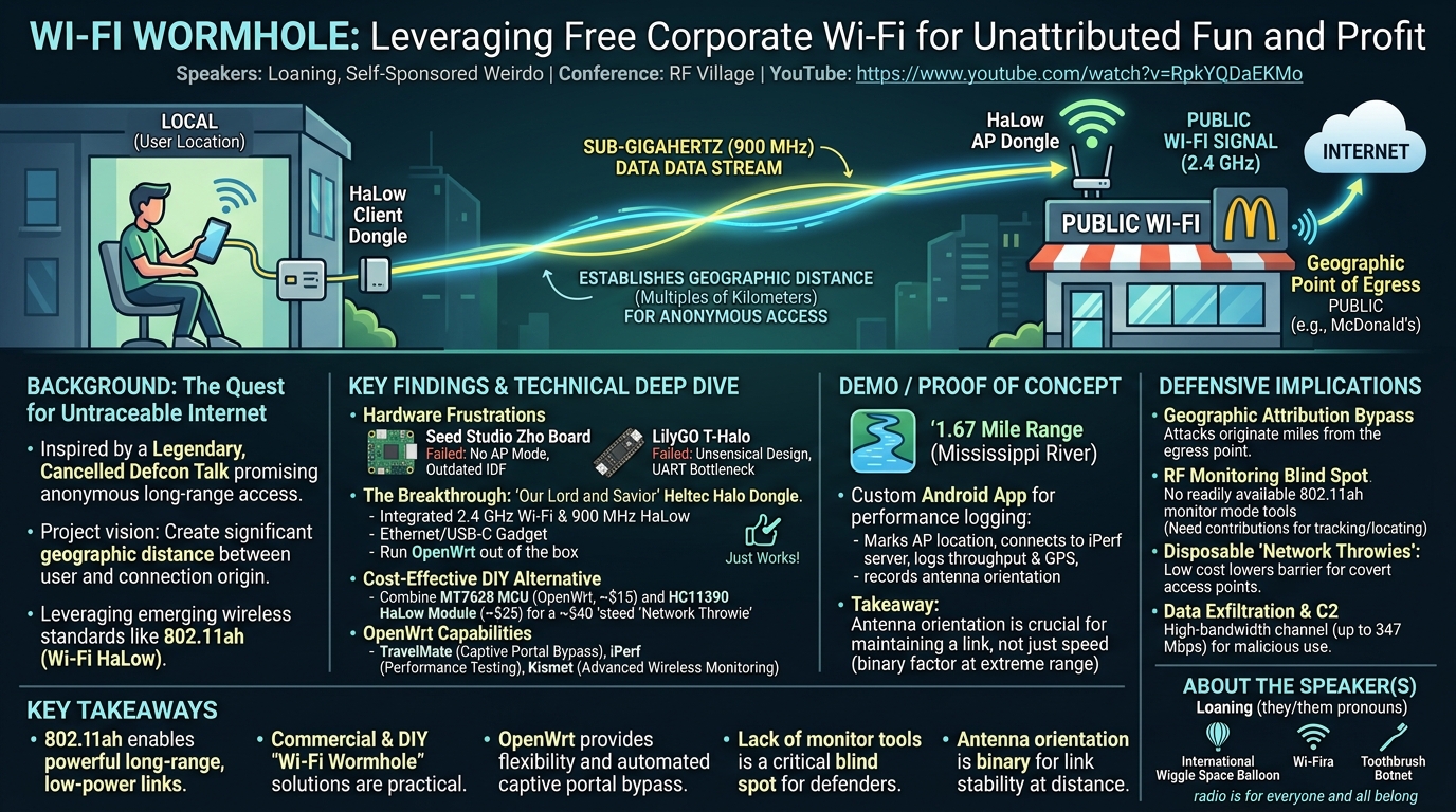 Visual summary for McJumpBox Leveraging free corporate Wifi for fun/profit by Loaning