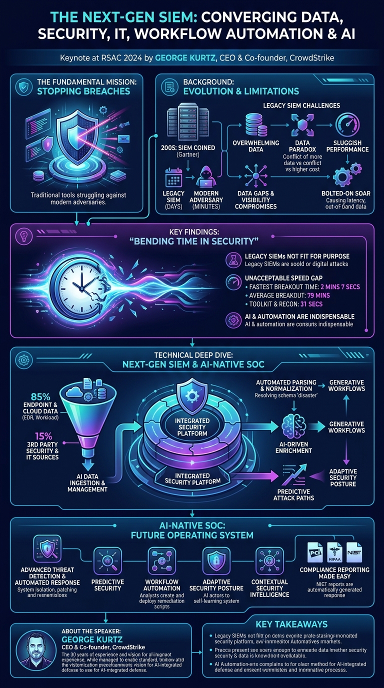 Visual summary for Next-Gen SIEM: Converging Data, Security, IT, Workflow Automation & AI