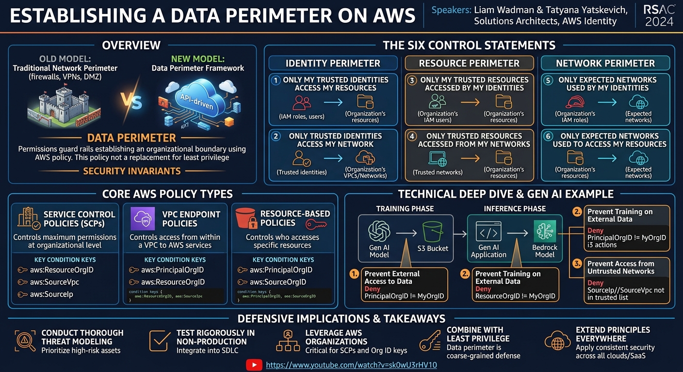 Visual summary for Establishing a Data Perimeter on AWS