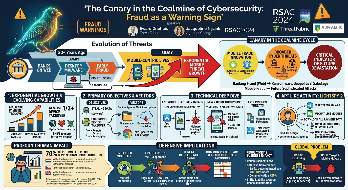 Visual summary for The Canary in the Coalmine of Cybersecurity: Fraud as a Warning Sign