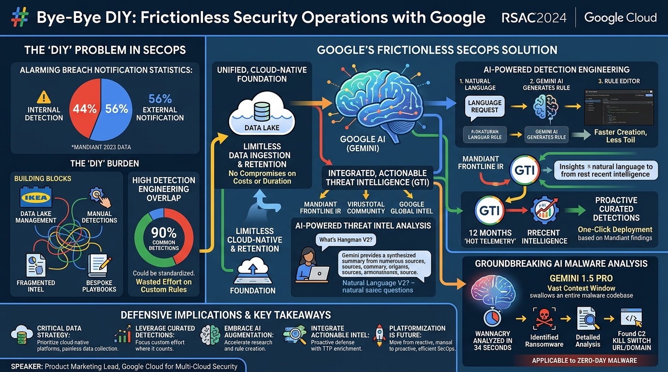 Visual summary for Bye-Bye DIY: Frictionless Security Operations with Google