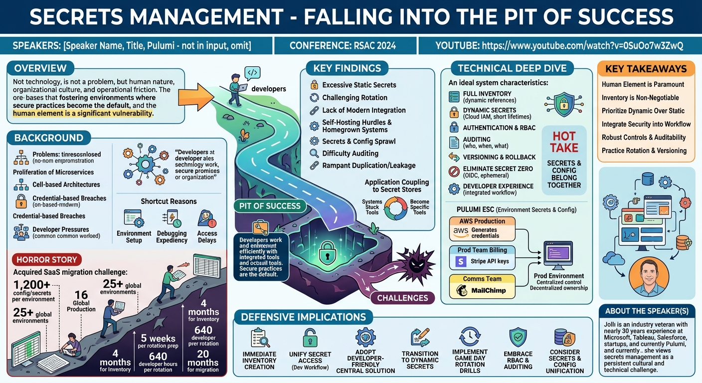 Visual summary for Secrets Management - Falling into the Pit of Success