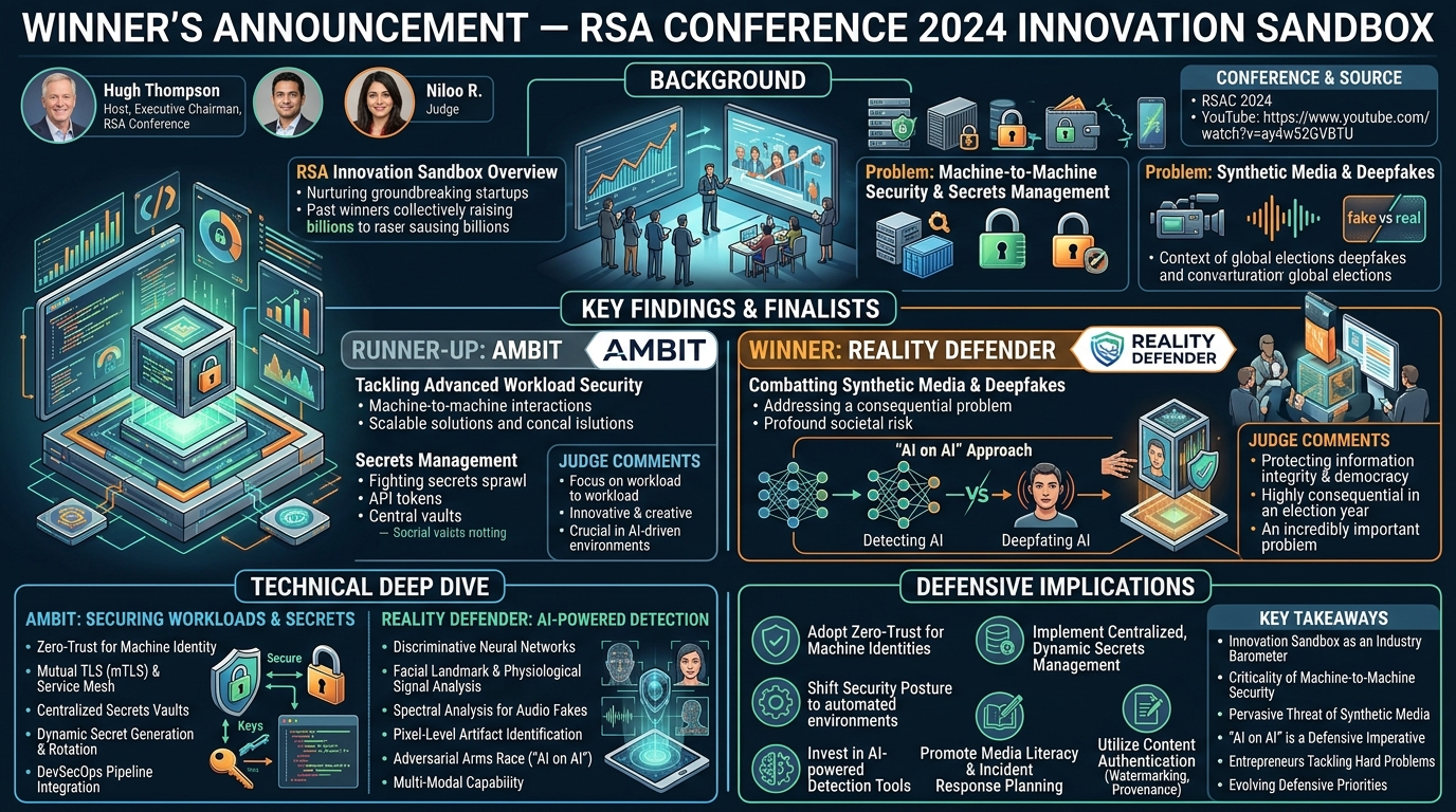 Visual summary for Winner's Announcement — RSA Conference 2024 Innovation Sandbox