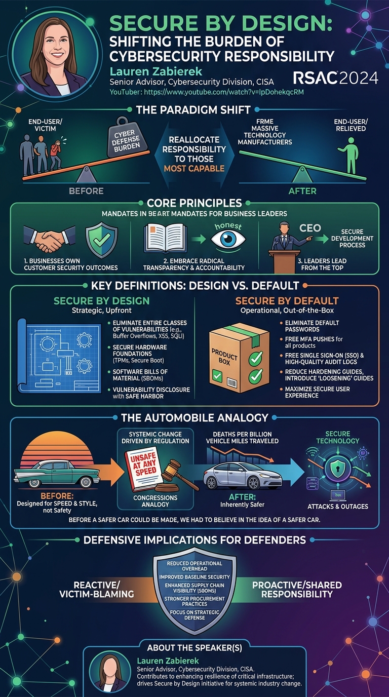 Visual summary for RSAC Tech Talk - Secure by Design by Lauren Zabierek