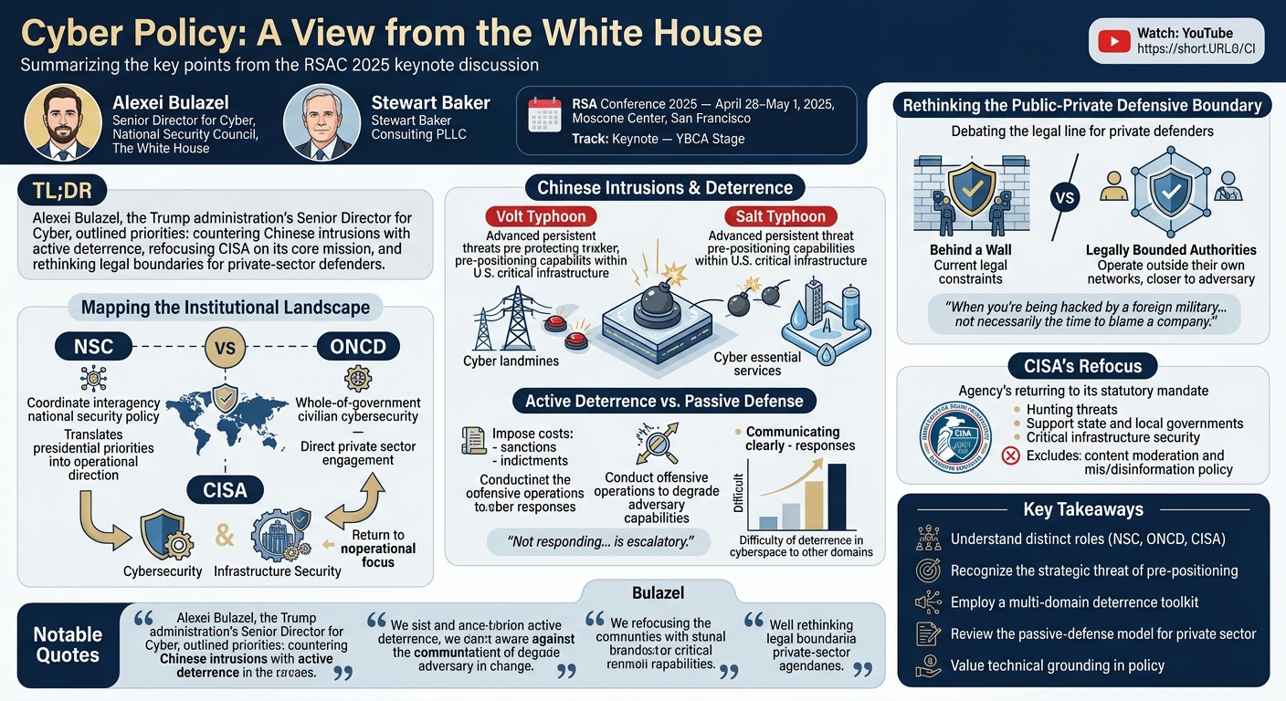 Visual summary for Cyber Policy: A View from the White House by Alexei Bulazel, Stewart Baker