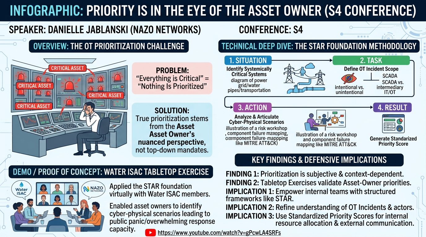Visual summary for Priority Is In The Eye Of The Asset Owner by Danielle Jablanski
