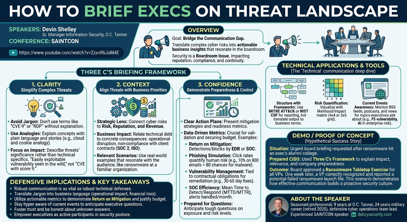 Visual summary for How to brief Execs on Threat Landscape by Devin Shelley