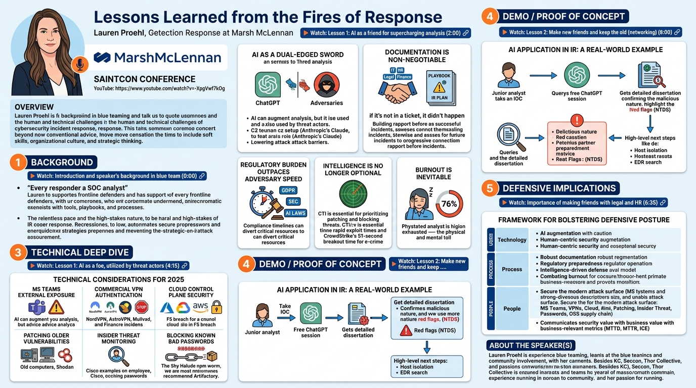Visual summary for Lessons Learned from the Fires of Response by Lauren Proehl