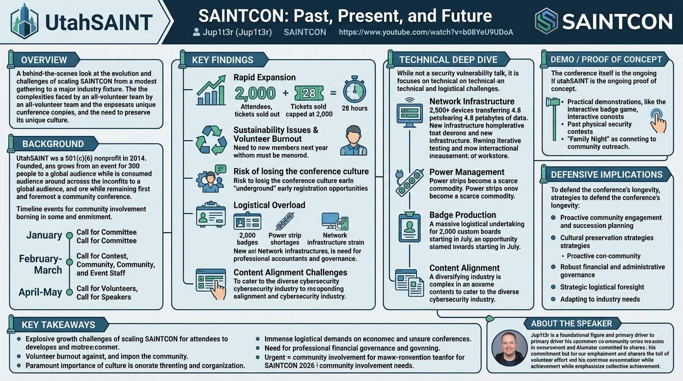Visual summary for UtahSAINT/SAINTCON, past, present, and future by Jup1t3r
