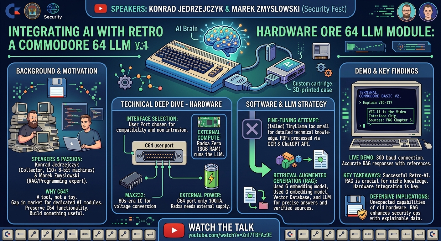 Visual summary for Integrating AI with Retro Hardware: A Commodore 64 LLM Module by Konrad Jedrzejczyk, Marek Zmyslowski