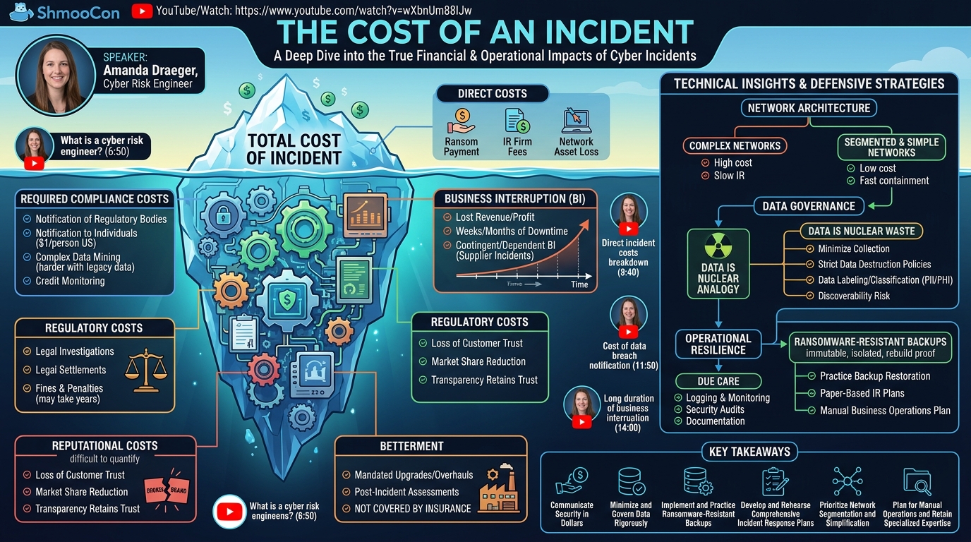 Visual summary for The Cost of an Incident by Amanda Draeger