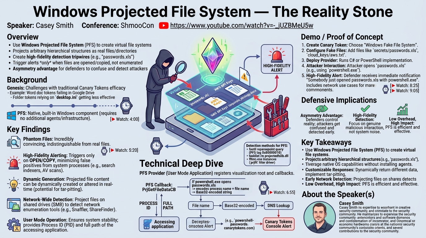 Visual summary for Windows Projected File System — The Reality Stone by Casey Smith