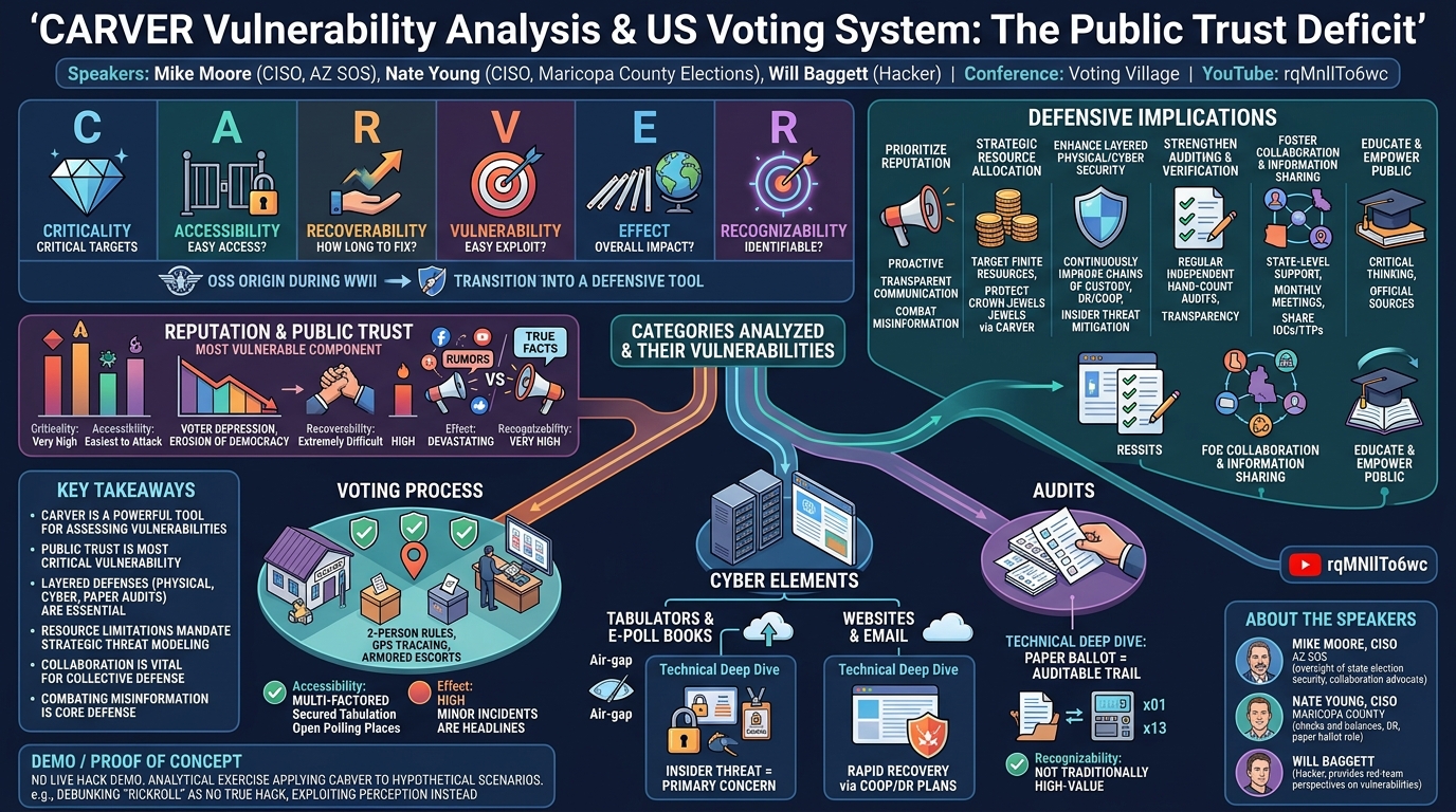 Visual summary for CARVER Vuln Analysis & US Voting System by Moore, Young, Baggett